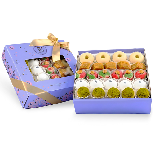 COFFRET CADEAU DE PÂTISSERIES TUNISIENNES ASSORTIES AUX AMANDES – 1KG